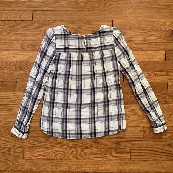 Loft Purple Plaid Blouse - Picture 3 of 6